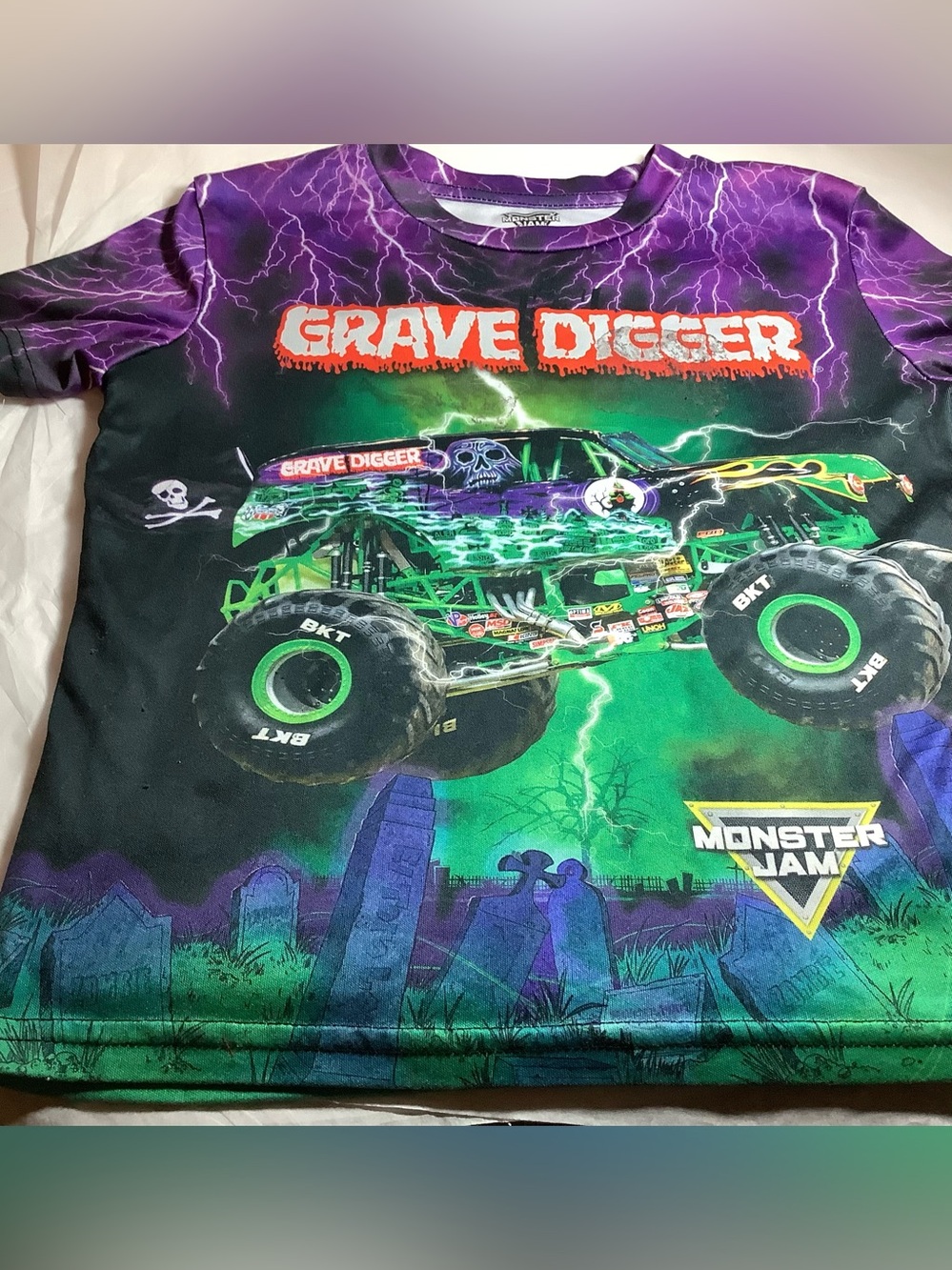 Monster jam all over print graveyard, shirt.